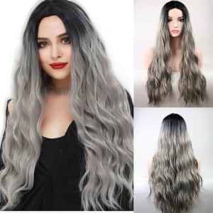 TopWigy 28" Wavy Silver Grey Wig for $10 TopWigy 28" Wavy Silver Grey Wig for $10