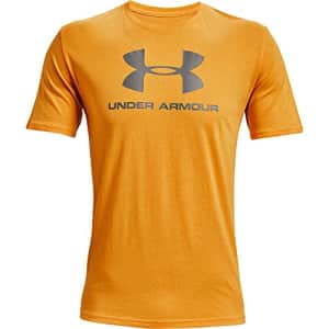 Under Armour Men's Sportstyle Logo Short-Sleeve T-Shirt, Yellow Nectar (755)/Concrete, Small for $15