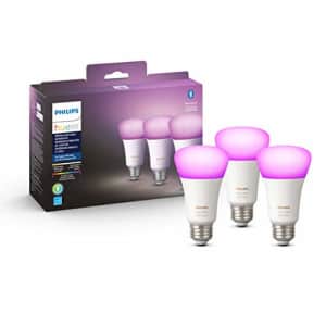 Philips Hue White and Color Ambiance A19 LED Smart Bulbs 3-Pack for $110