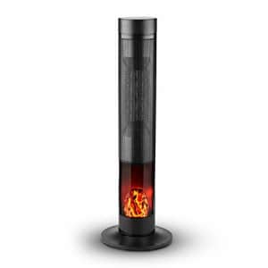 LEISURELIFE Portable Tower Space Heater with Volcano for Bedroom, Oscillating, Remote, 12h Timer, for $70