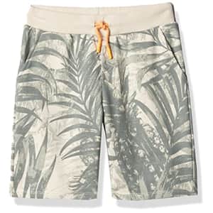 GUESS Boys' Big Pull on French Terry Shorts, Blurred Palms Print, 14 for $13
