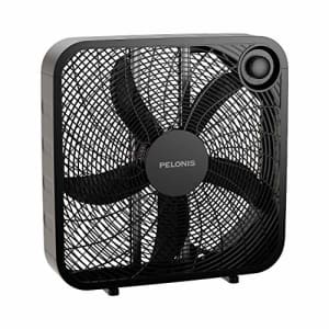 PELONIS PFB50A2ABB-V 3-Speed Box Fan for Full-Force Circulation with Air Conditioner, Black, 2020 for $35 PELONIS PFB50A2ABB-V 3-Speed Box Fan for Full-Force Circulation with Air Conditioner, Black, 2020 for $35