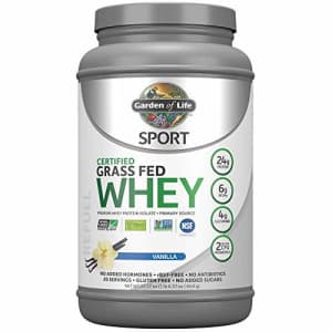 Garden of Life Sport Certified Grass Fed Clean Whey Protein Isolate, Vanilla, 22.57 Ounce for $41