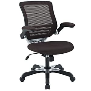 Modway Edge Mesh Back and Mesh Seat Office Chair In Black With Flip-Up Arms in Brown for $136