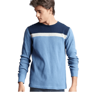 Gap Factory Men's Waffle-Knit Colorblock Crew for $5 Gap Factory Men's Waffle-Knit Colorblock Crew for $5