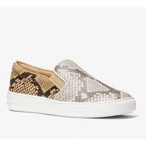 Michael Michael Kors Women's Keaton Python Embossed Leather Slip-On Sneakers for $54 Michael Michael Kors Women's Keaton Python Embossed Leather Slip-On Sneakers for $54