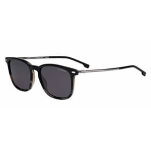 BOSS by Hugo Boss Men's BOSS 1020/S Polarized Rectangular Sunglasses, Black Grey Horn, 54mm, 18mm for $78