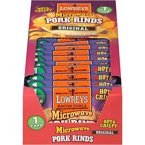 Lowrey's Bacon Curls Microwave Pork Rinds 1.75-oz Bag 18-Pack for $23