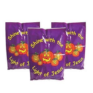 Fun Express - Christian Pumpkin Plastic Bags (50pc) for Halloween - Party Supplies - Bags - Plastic for $19