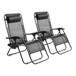 Mainstays Zero Gravity Lounger Chair 2-Pack for $79