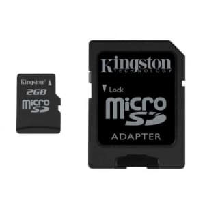 Kingston 2 GB microSD Flash Memory Card SDC/2GB for $12