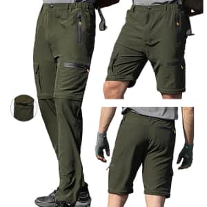 Men's Zip-Off Hiking Pants for $12