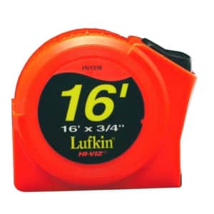 Lufkin HV1316 3/4-Inch x 16 Hi-Viz Orange Power Return Tape Measure for $18