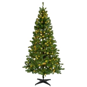 Celebrations 7-foot Slim Pine Pre-Lit Christmas Tree for $100 Celebrations 7-foot Slim Pine Pre-Lit Christmas Tree for $100