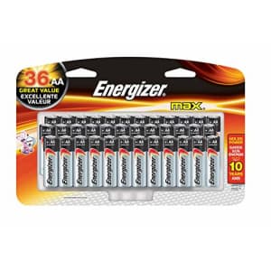 Energizer EVEE91SBP36H Max Alkaline Batteries/AA Battery, 5Height, 8.75" Width (Pack of 36) for $22