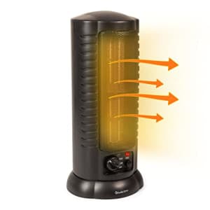 Comfort Zone CZ488 1500 Watt Mini Oscillating Ceramic Tower Heater, Black for $36