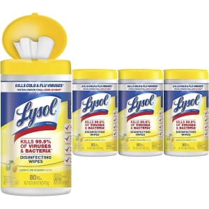 Lysol Disinfectant Wipes 80-Count 4-Pack for $9.21 via Sub. & Save