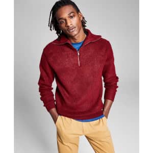And Now This Men's 1/4-Zip Mock Neck Sweater for $14
