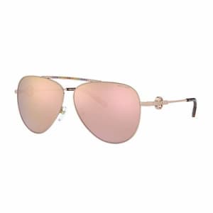 Michael Kors 59 mm Salina Aviator Metal Sunglasses MK1066B Rose Gold/Pale Rose Gold Mirror One Size for $90