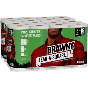 Brawny Tear-A-Square Paper Towel 16-Pack for $28 via Sub & Save Brawny Tear-A-Square Paper Towel 16-Pack for $28 via Sub & Save