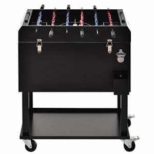 Outsunny 65L Patio Cooler Ice Chest with Foosball Table Top, Portable Poolside Party Bar Cold Drink for $190 Outsunny 65L Patio Cooler Ice Chest with Foosball Table Top, Portable Poolside Party Bar Cold Drink for $190