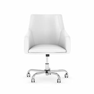 Bush Furniture Cabot Mid Back Leather Box Chair, White for $312 Bush Furniture Cabot Mid Back Leather Box Chair, White for $312