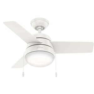 Hunter Fan Company 59301 Aker Indoor with LED Light with Pull Chain Control, 36 Inch, White for $130