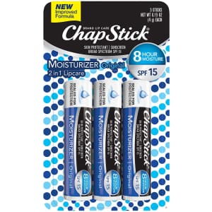 ChapStick Moisturizing Lip Balm 3-Pack for $3