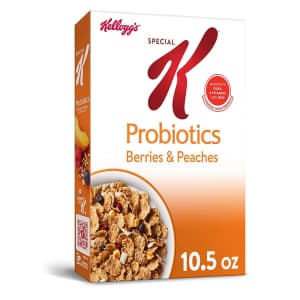 Special K Probiotics Berries & Peaches Breakfast Cereal for $3.46 via S&S Special K Probiotics Berries & Peaches Breakfast Cereal for $3.46 via S&S