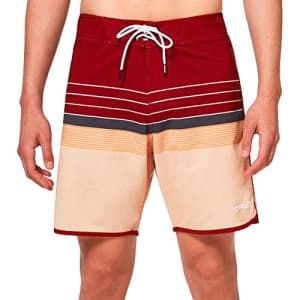 Oakley Men's Standard Retro Lines 18 RC Boardshorts, Iron Red Stripes, 32 for $38