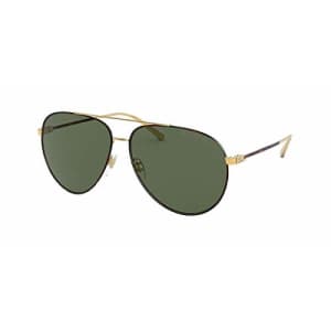 RALPH LAUREN Men's RL7068 Aviator Sunglasses, Havana On Shiny Gold/Bottle Green, 60 mm for $152