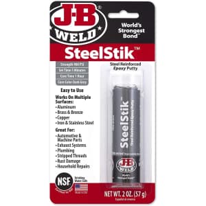 J-B Weld SteelStik 2-oz. Steel-Reinforced Epoxy Putty Stick for $5