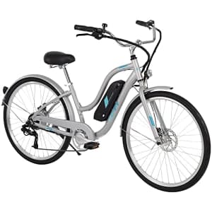 Huffy Everett + 27.5 Electric Comfort Bike for Women, Aluminum Frame, Silver, Pedal Assist up to 20 for $1,016