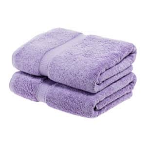 SUPERIOR Egyptian Cotton Solid Towel Set, 2PC Bath, Purple, 2 Count for $41