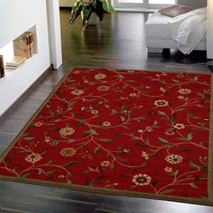 Ottomanson Area Rug, 3'3" X 5'0", Red Floral for $23 Ottomanson Area Rug, 3'3" X 5'0", Red Floral for $23