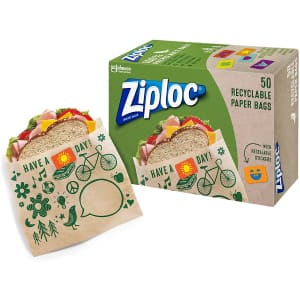 Ziploc Paper Sandwich Bags 50-Count Box for $2