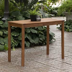 Walker Edison 48 Inch Modern Outdoor Patio Wood Counter Table All Weather Backyard Conversation for $185