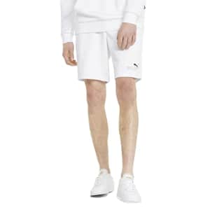 PUMA Men's Essentials+ Rainbow 9" Sweat Shorts, White, Large for $14