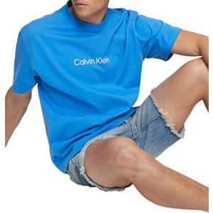 Calvin Klein Men's Relaxed Fit CK Logo Crewneck T-Shirt, Palace Blue, Large for $24 Calvin Klein Men's Relaxed Fit CK Logo Crewneck T-Shirt, Palace Blue, Large for $24