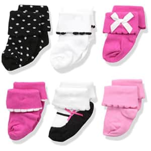 Luvable Friends Unisex Baby Newborn and Baby Socks Set, Pink Black, 0-6 Months for $10 Luvable Friends Unisex Baby Newborn and Baby Socks Set, Pink Black, 0-6 Months for $10