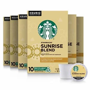 Starbucks Blonde Roast K-Cup Coffee Pods Sunrise Blend for Keurig Brewers 10 Count (Pack of 6) for $57