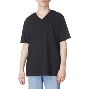 Tommy Hilfiger mens Tommy Hilfiger Men's Flag V Neck Tee T Shirt, Th Deep Black, X-Large US for $15