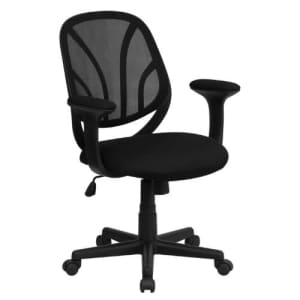 Flash Furniture Y-GO Office Chair Mid-Back Black Mesh Swivel Task Office Chair with Arms for $126
