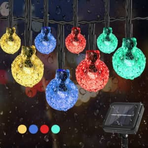 Ybfuu 39.4-Ft. Solar LED Crystal Globe String Lights for $11 Ybfuu 39.4-Ft. Solar LED Crystal Globe String Lights for $11