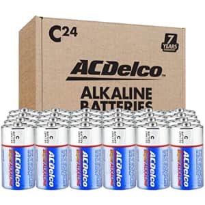 ACDelco 24-Count Size C Alkaline Batteries, Super Alkaline Battery, 7-Year Shelf Life, Recloseable for $24