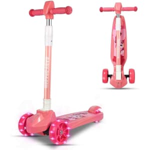 Lawasen 3 Wheel Kick Scooter w/ LED Lights for $30 Lawasen 3 Wheel Kick Scooter w/ LED Lights for $30