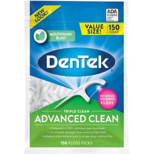 DenTek Triple Clean Advanced Floss Picks 150-Count for $3.51 via Sub & Save DenTek Triple Clean Advanced Floss Picks 150-Count for $3.51 via Sub & Save