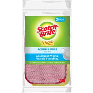 Scotch-Brite Dobie Scrub & Wipe Cloth 2-Pack for $2.14 via Sub & Save Scotch-Brite Dobie Scrub & Wipe Cloth 2-Pack for $2.14 via Sub & Save