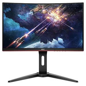 AOC C27G1 27in Curved Frameless Gaming Monitor FHD 1920x1080, 1800R, VA 1ms MPRT, 144Hz, FreeSync, for $438