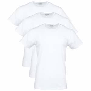 Gildan Men's Cotton Stretch Crew T-Shirt, 3-Pack, Artic White (3-Pack), Small for $23